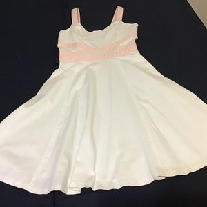 Petite white denim dress